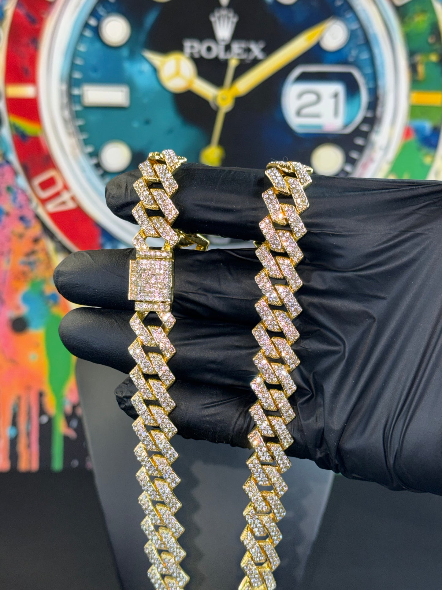 14mm Iced Cuban Link Chain