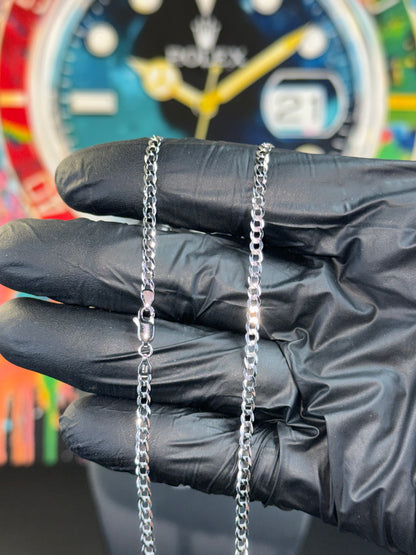 3mm Italian 925 Sterling Silver Cuban Chain