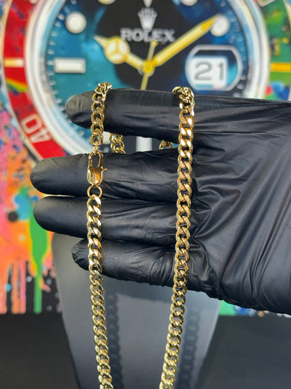 7mm Stainless Steel Cuban Link Chain with Lobster Clasp