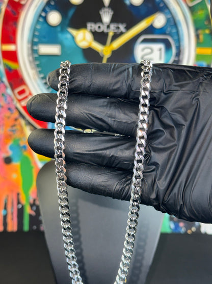7mm Stainless Steel Cuban Link Chain with Lobster Clasp